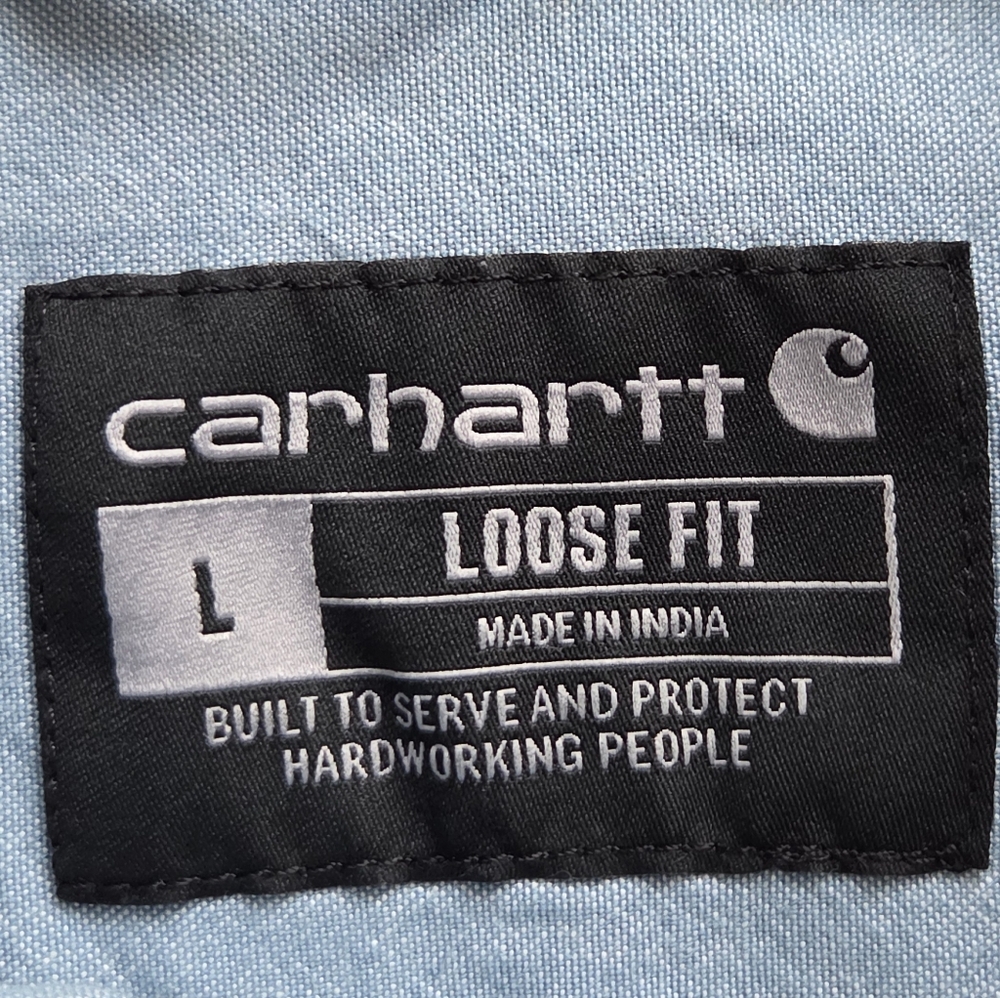 Carhartt  Sleeveless Button-Down Men's Shirt - Light Blue. - Picture 5 of 7